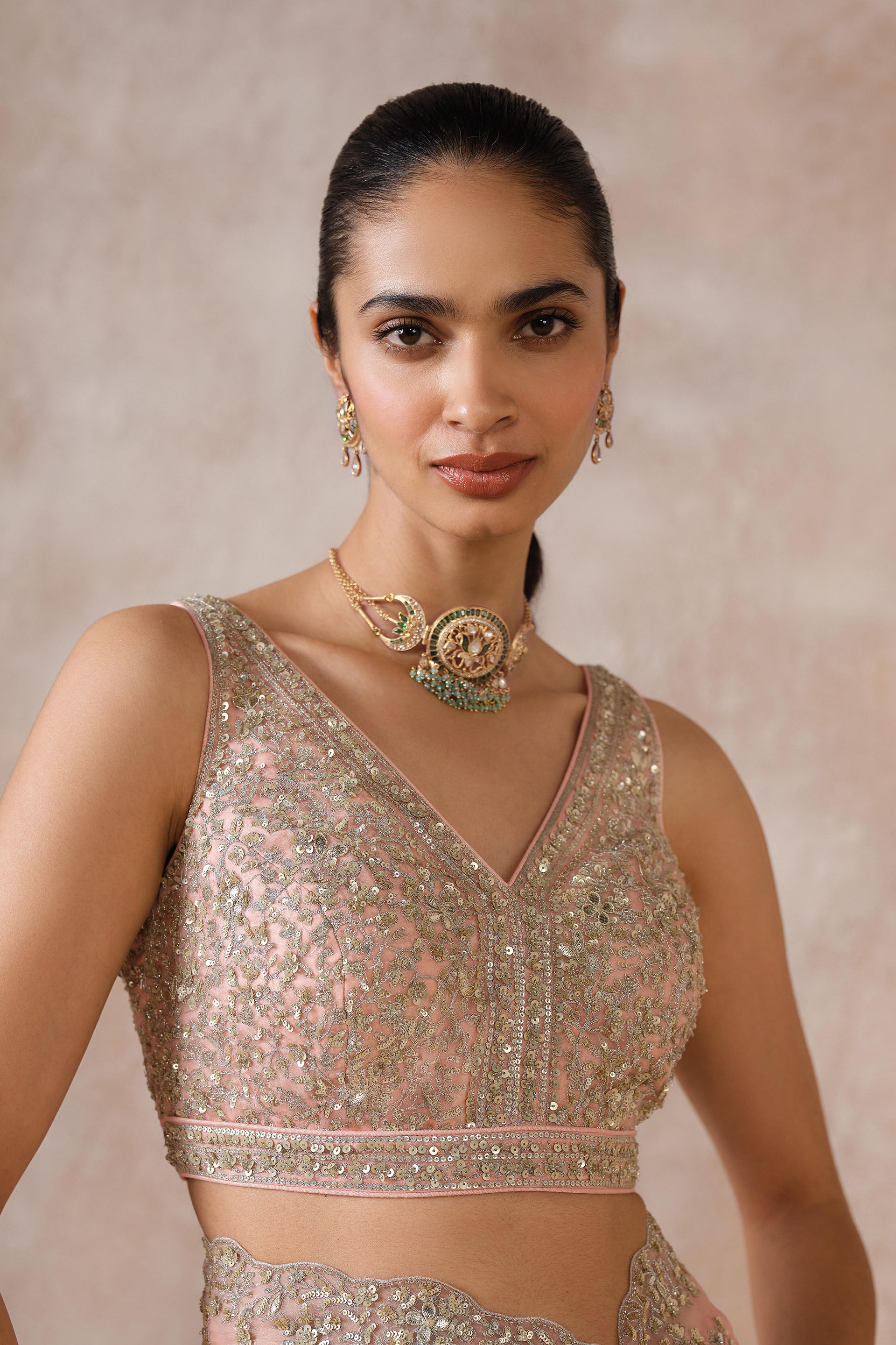 Sharvani Gota Patti Silk Saree - Blush, Blush, image 5